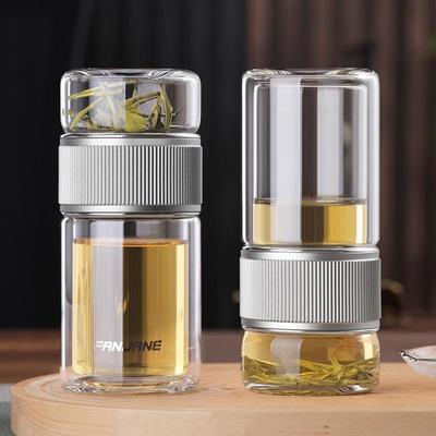 茶水分离泡茶杯耐热防烫玻璃杯