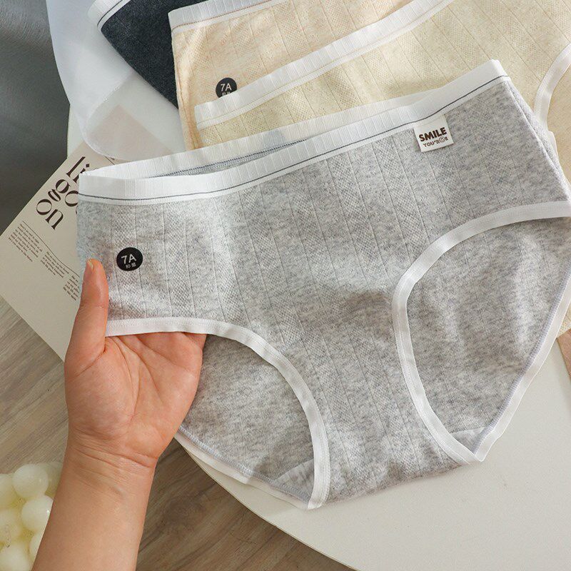 色纱原棉软肤肤内裤少女生纯棉中腰2E024新款抗菌全棉裆学生三角