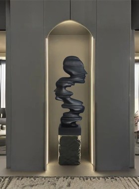 新品酒店别墅摆设网红艺术摆件y落地现代简约抽象雕塑人像人物装