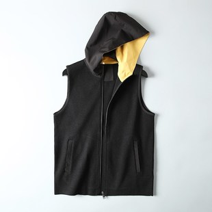 货 无袖 日系青年连帽针织衫 新品 外衣 外穿马甲背心春装 比较少见