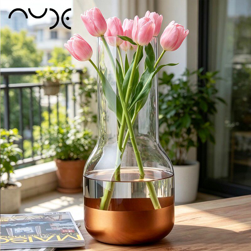 Nude水晶玻璃干花器花瓶花艺现代简约客厅创意时尚摆件家居饰品