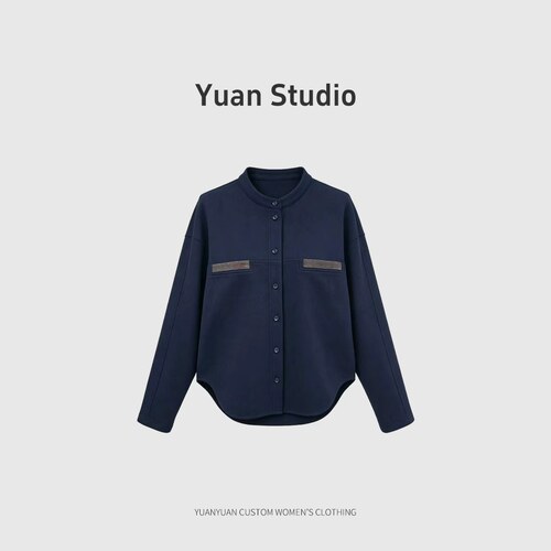 【YUAN】（衣长60）钉珠卫衣外套