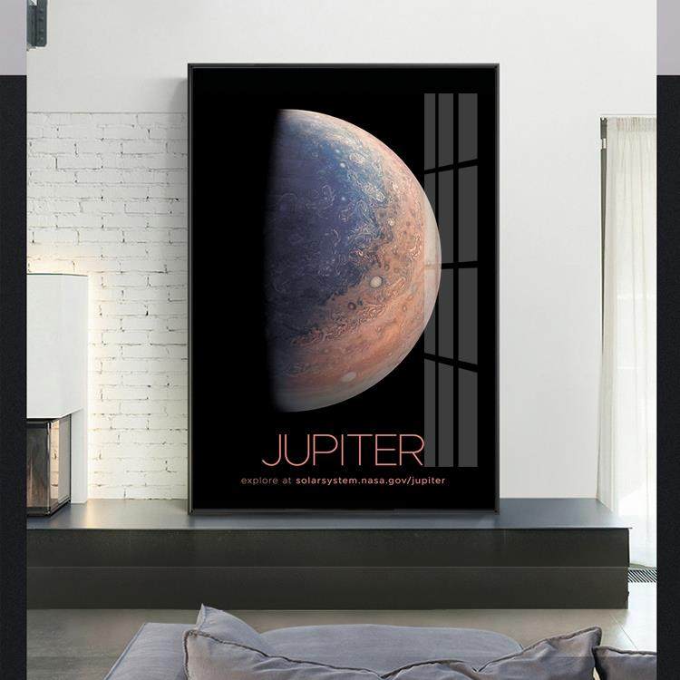 宇宙星球装饰画星空月球挂画地球银河系行星木星火星太阳卧室壁画