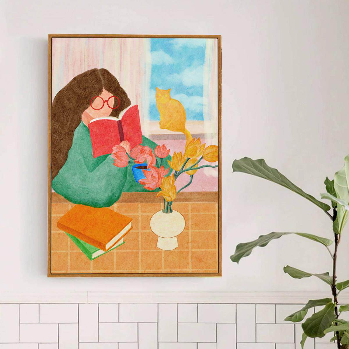 抽象人物沙发装饰画竖版小众艺术客厅落地画床头卧室背景墙壁挂画