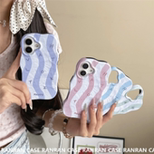 韩风字母条纹适用iPhone16pro max苹果17手机包15 14二合一菲林壳