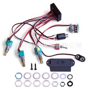 电吉他贝斯拾音器 4段贝司吉他拾音器音色调节线路主被动切换线路