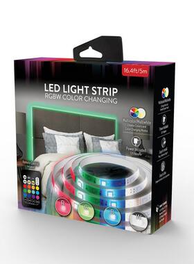 跨境12v低压灯带RGBW60灯套装可调光贴片滴胶5米氛围灯带