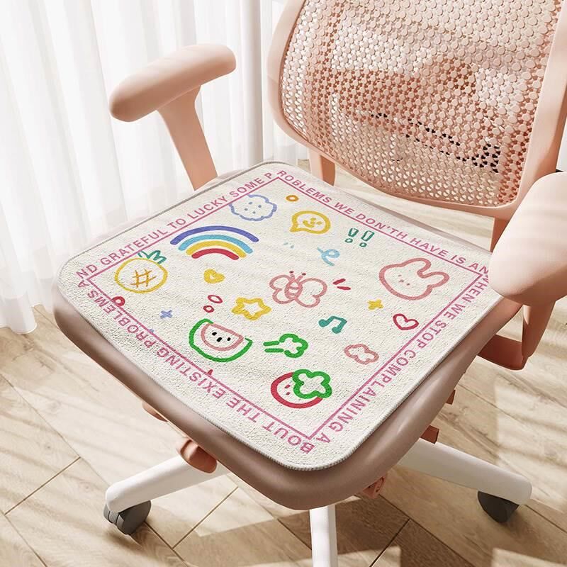 夏季冰丝卡通电脑椅坐垫r办公室可爱屁垫子舒适久坐夏天餐桌椅座