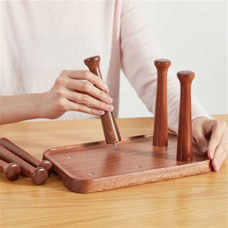 乌檀木杯架防霉沥水家用桌面玻璃杯子木质放凉茶杯水杯收纳置物架