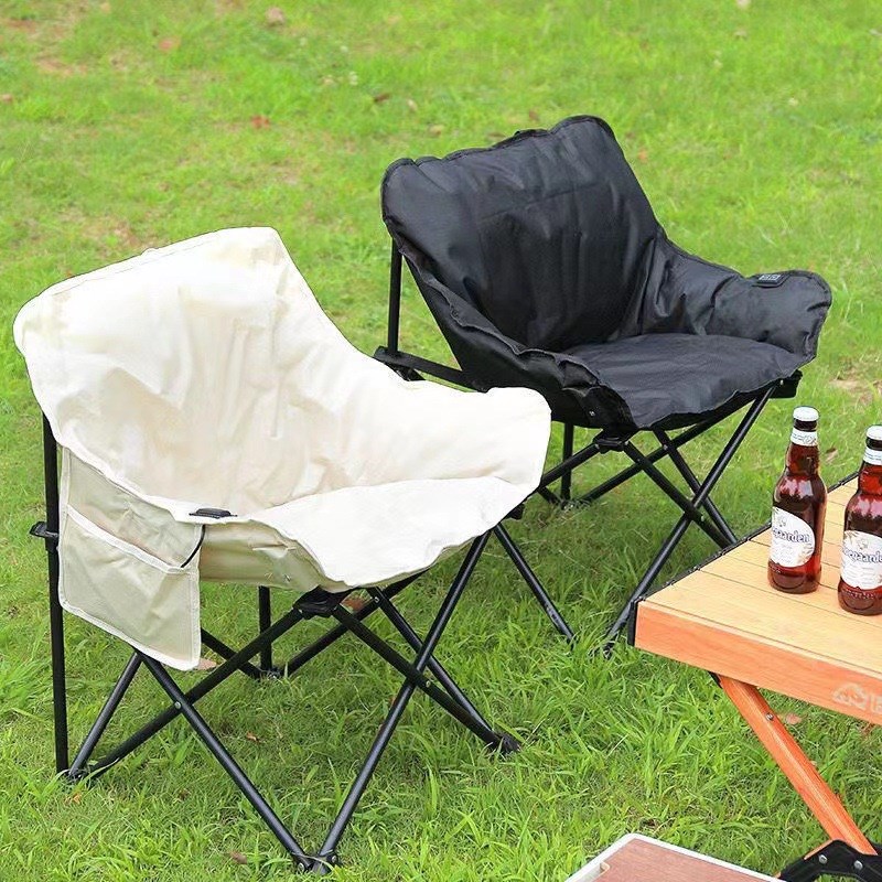 户外折叠椅子小凳子夹棉月亮椅写生垂钓椅超轻休闲舒适钓鱼椅