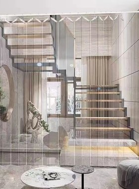 空调门帘隔断帘冬季保暖防风塑料PCVC免打孔透明推拉折叠家用商用