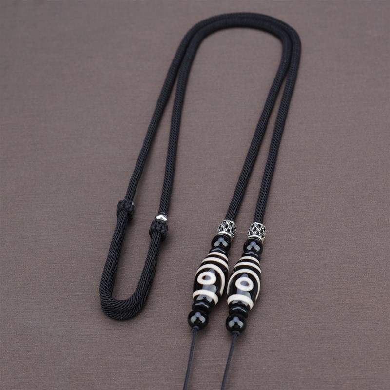 高档粗款天珠横穿专用吊坠挂绳可调节项链绳子挂件绳挂坠配绳男款