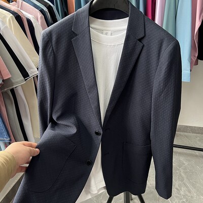 顶JI奢品!高端面料!登鼎之作商务休闲弹力免烫春秋西服外套男