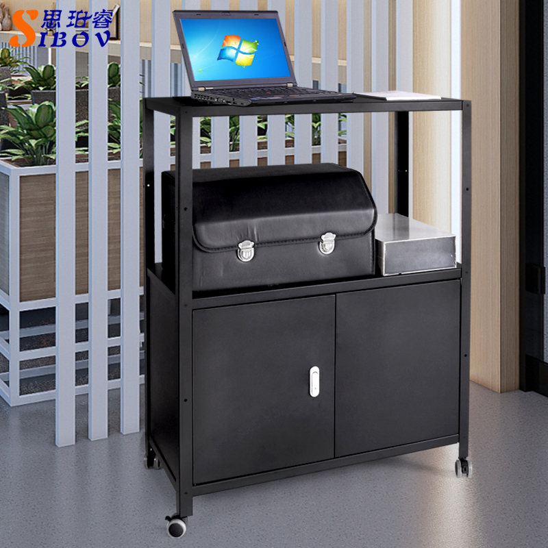 P99电脑设备仪器带锁文件柜 机房移动工作台推车置物架测试培训车