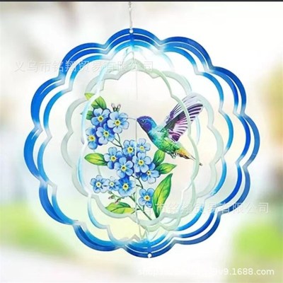 现货直供金属风铃家居庭院装饰不锈钢旋转风铃户外园林动物风璇