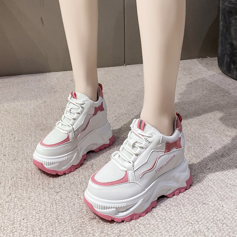 小个子10cm内增高休闲运动鞋女202E4年春秋新款百搭厚底松糕老爹