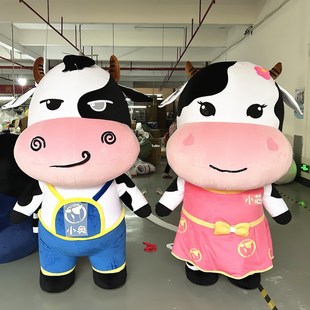 充气动漫人穿奶牛情侣装 布偶服定做 扮气模道具巡演出卡通人偶服装