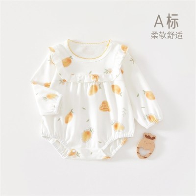 宝宝包屁衣春秋季连体衣哈衣新生儿a类纯棉睡衣满月婴儿冬季衣服