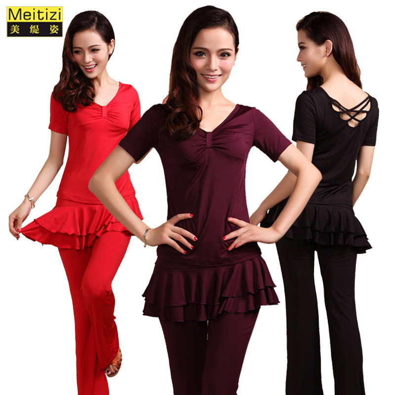 广场舞服装秋夏新款套装长短袖2024成人女拉丁R练功服跳舞蹈演出