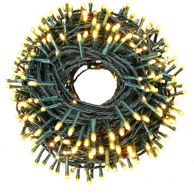 圣诞树灯led小彩灯闪灯串灯圣诞节装饰插电墨绿线户外防水灯串灯