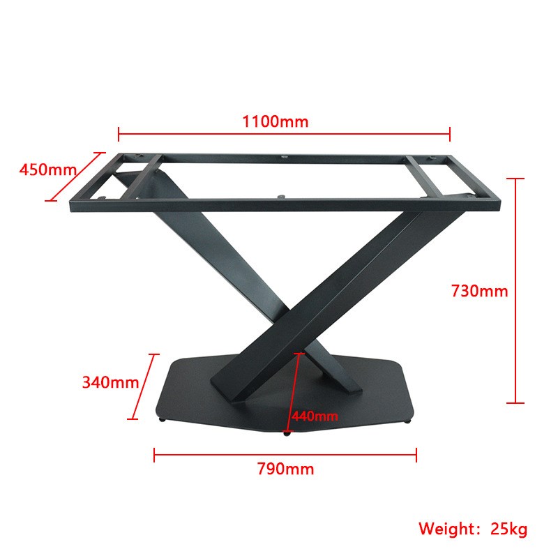 简约铁艺桌腿餐厅方形桌子五金桌脚餐酒店公寓大桌架岩板餐桌
