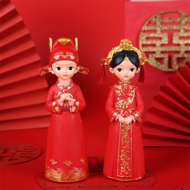 2022喜庆中式庆典伴手礼新郎新娘好合工艺品新年装饰礼品