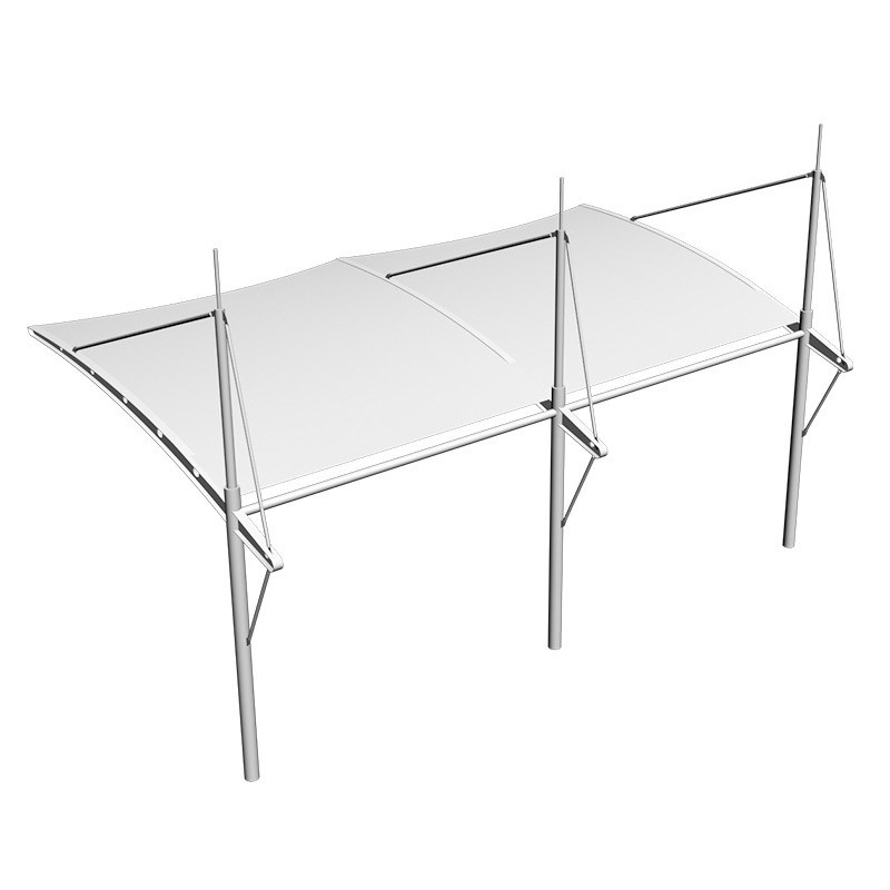 小区遮阳停车棚双开7字型电动车汽车棚张拉膜雨棚膜结构 停车棚