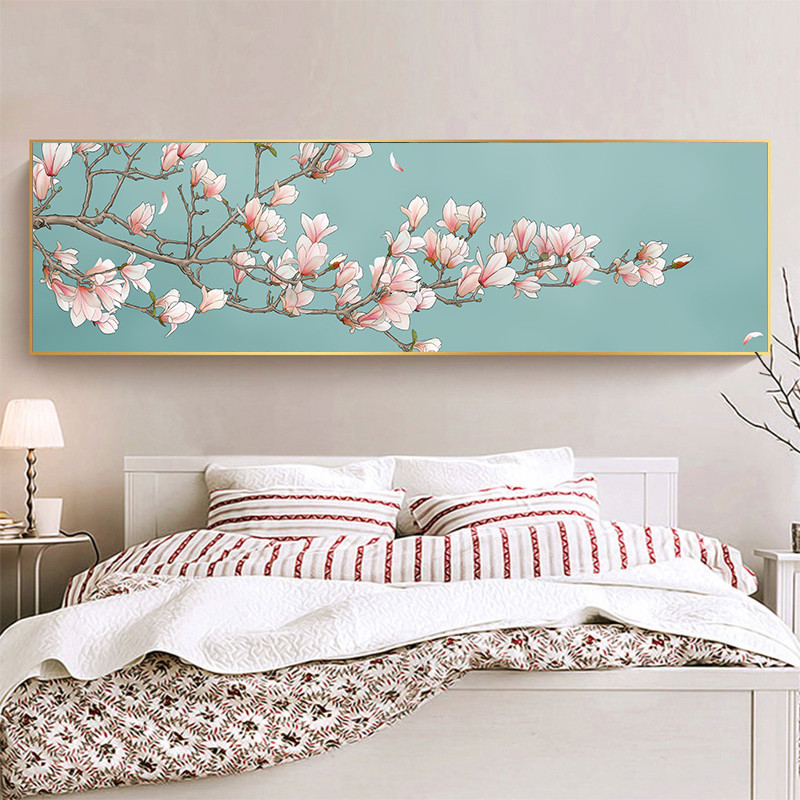 喜上眉梢新中式客厅沙发背景墙装饰画F主卧壁画卧室床头挂画晶瓷图片