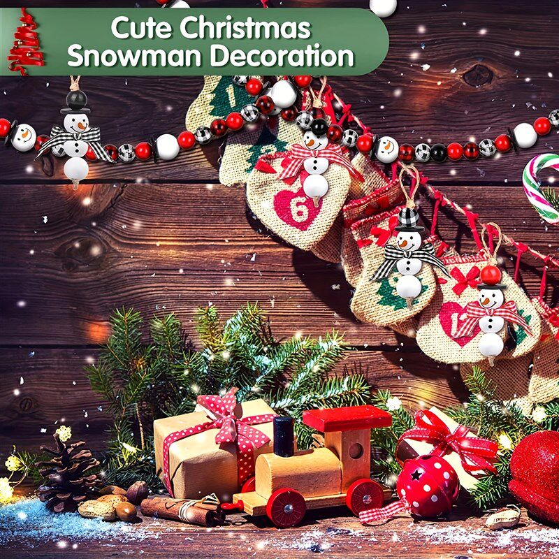 彩色木珠圣诞装扮节日气氛圣诞饰品80个圣诞主题diy串珠套装