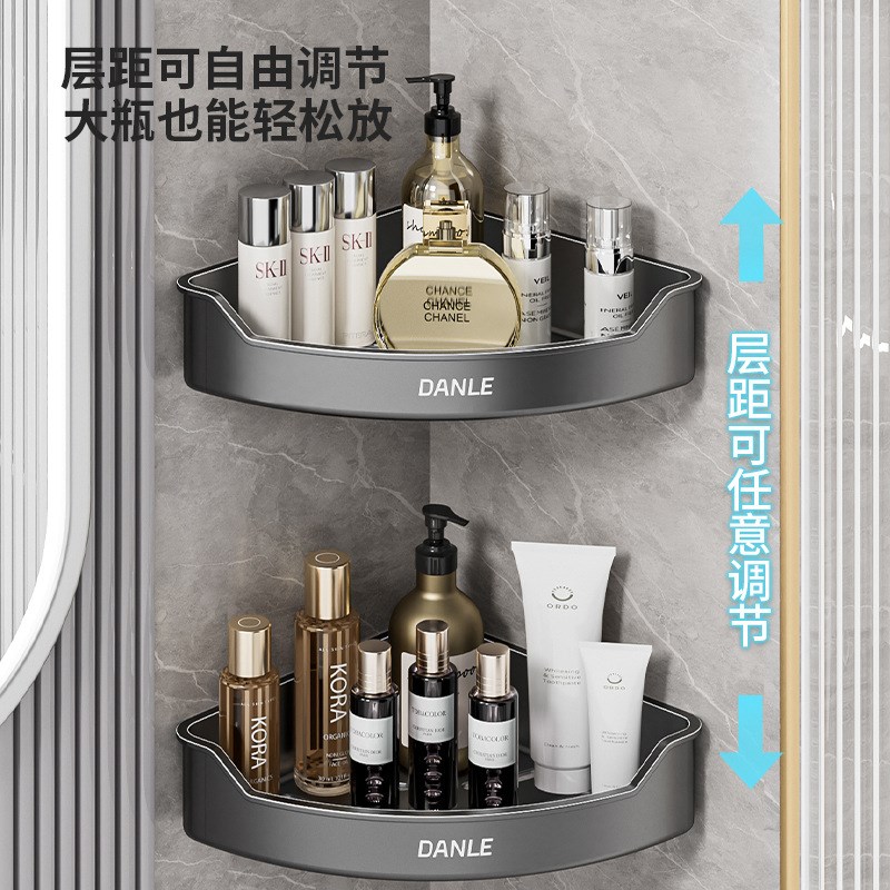 卫生间置物架免打孔吸盘三角篮转角壁挂式浴室厕所洗手间收纳架子