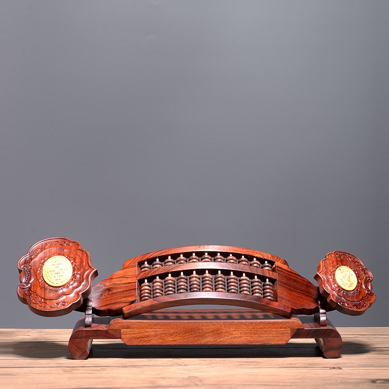 非洲红酸枝如意算盘摆件中式复古老式算盘创意家居饰品红木工艺品