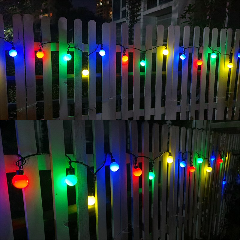 现货G40户外防水彩灯串四彩灯带阳台装饰220V圆形LED彩色跑马