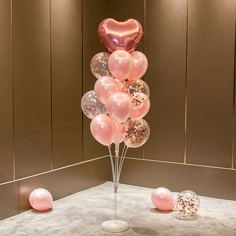 桌飘气球装饰场景布置儿童周岁生日男孩女L宝百天满月汽球立柱地