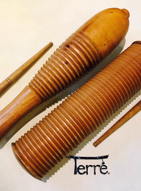 [德国品牌]德瑞Terre锯琴Guiro shaker鱼雷沙锤蛙声沙筒桃花芯