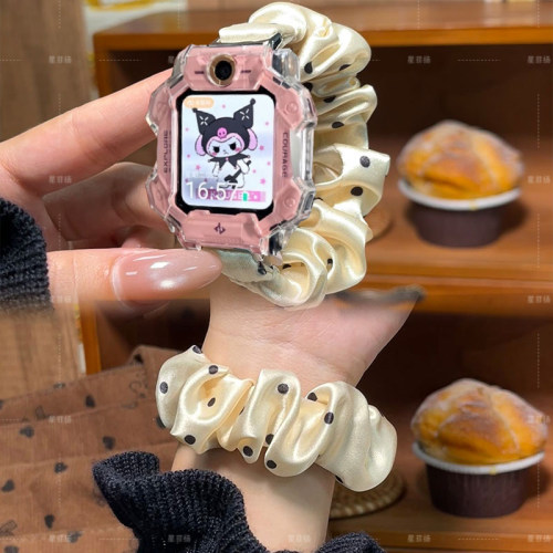 适用小天才手表冰丝雪纺波点表带