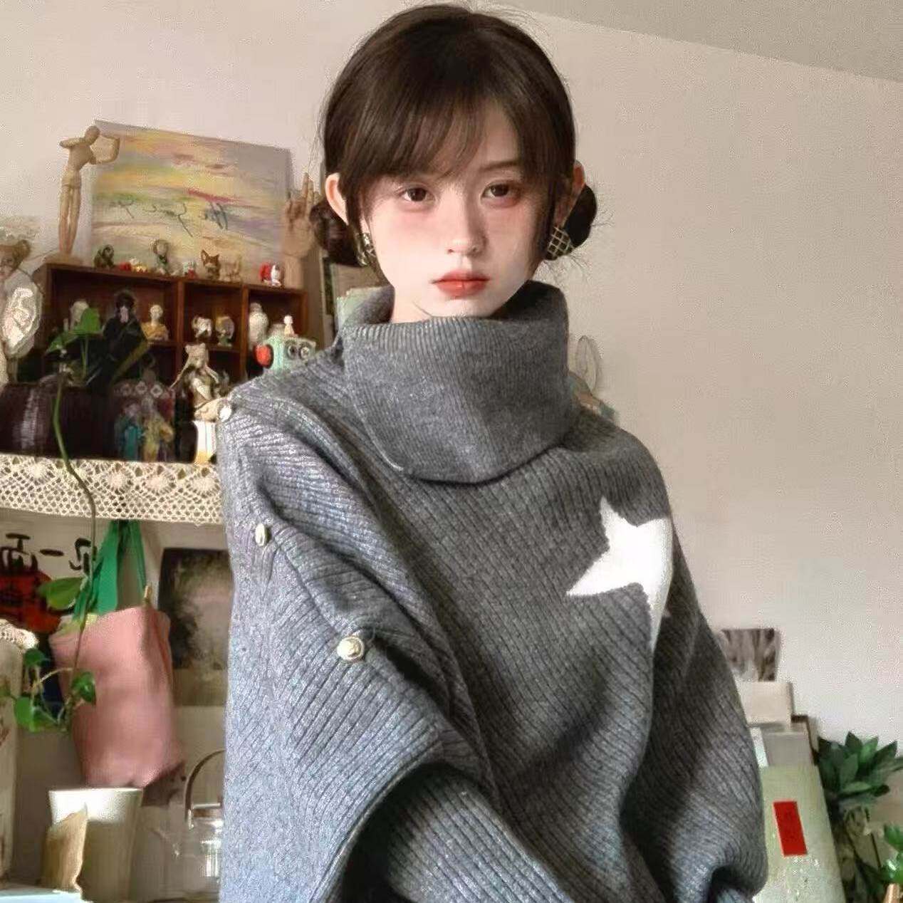 韩系不规则设计感宽松小