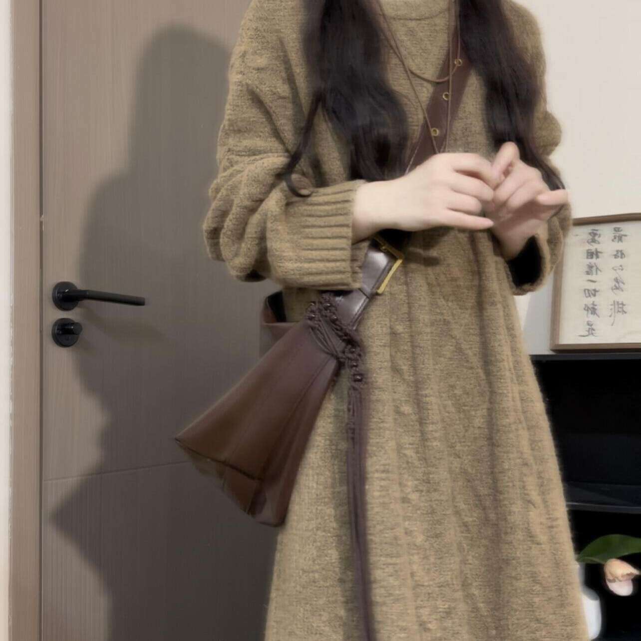 韩系设计感慵懒风麻花针