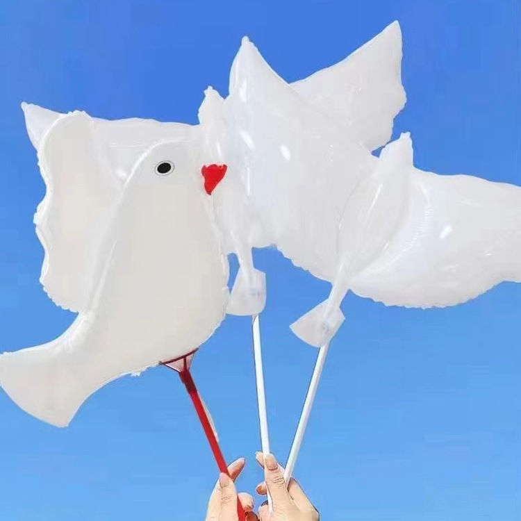 和平白鸽造型气球学校幼儿园运动会开幕式橱窗婚礼活动派对布置品