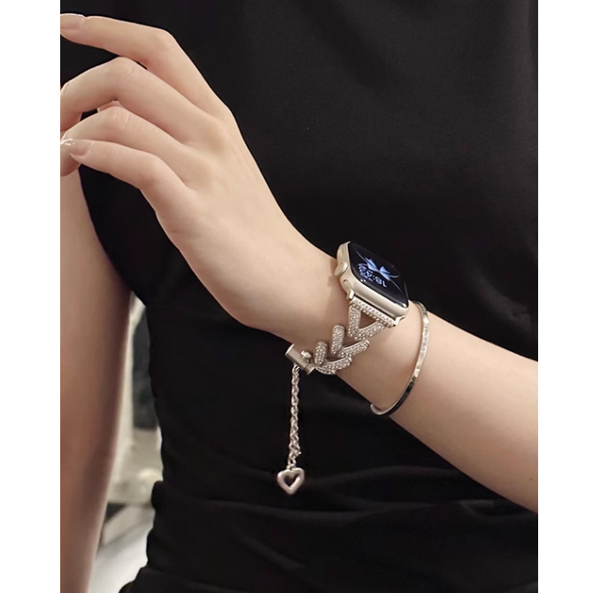 新款满钻麻花表带苹果表带