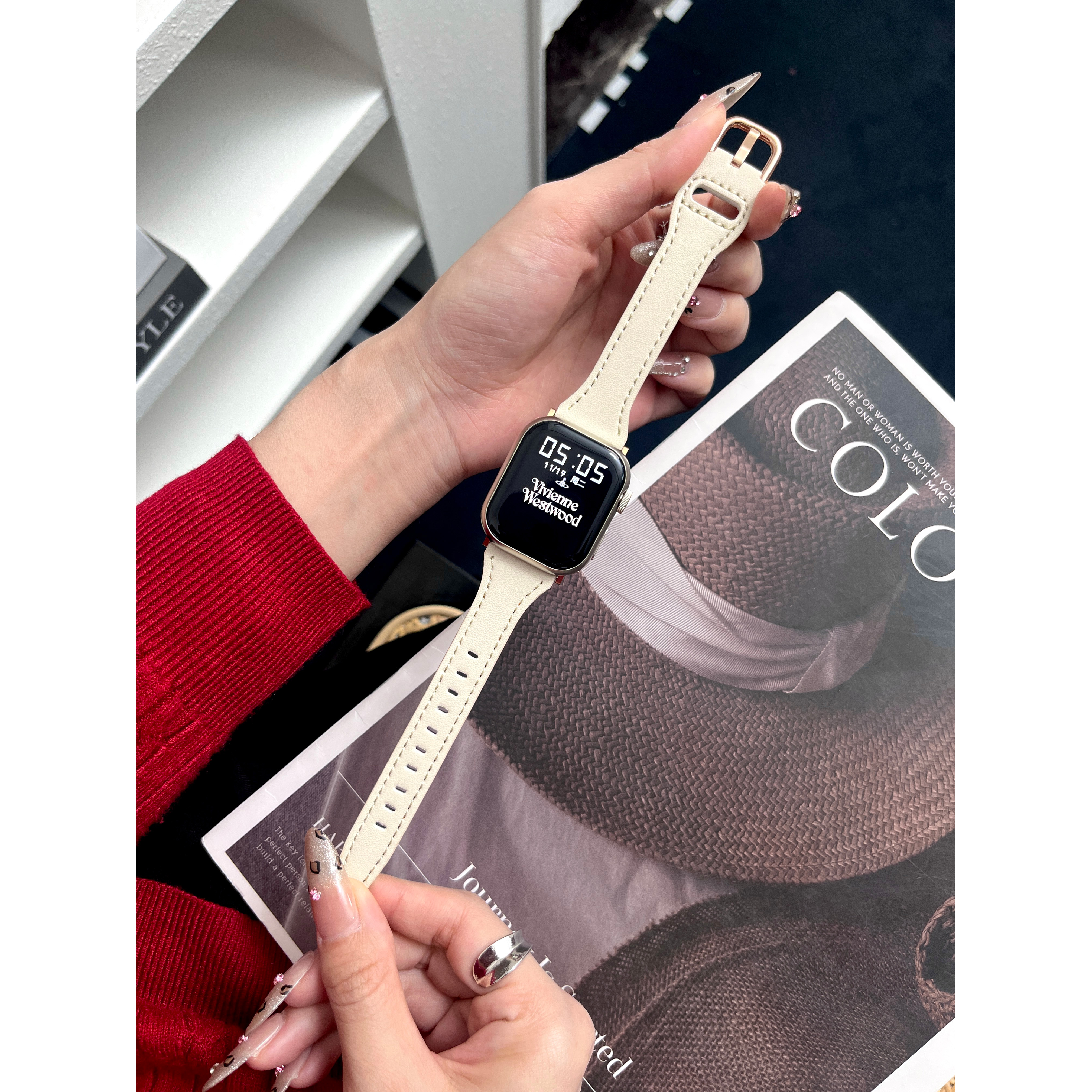 表带经典小蛮腰复古女士