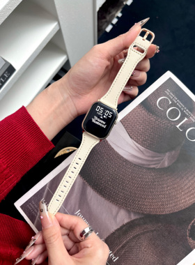 适用于AppleWatch皮表带玫金扣S10/9表带iwatch8765se经典小蛮腰