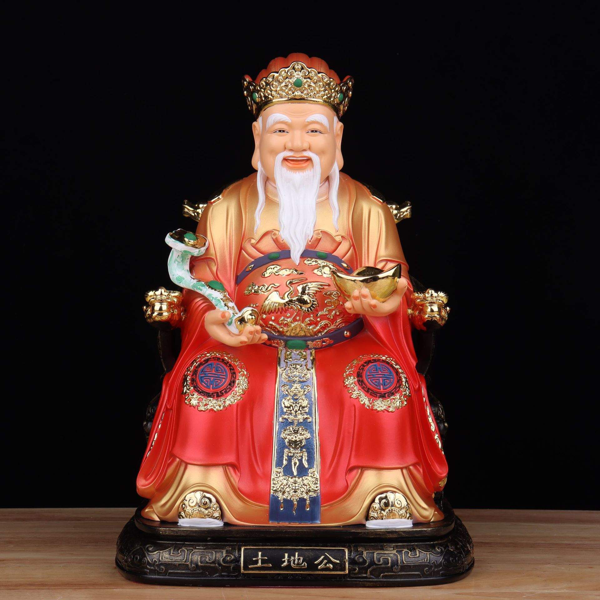 艺体土地公土地婆神像土地公公婆婆土地爷土地奶福德正神树脂供奉