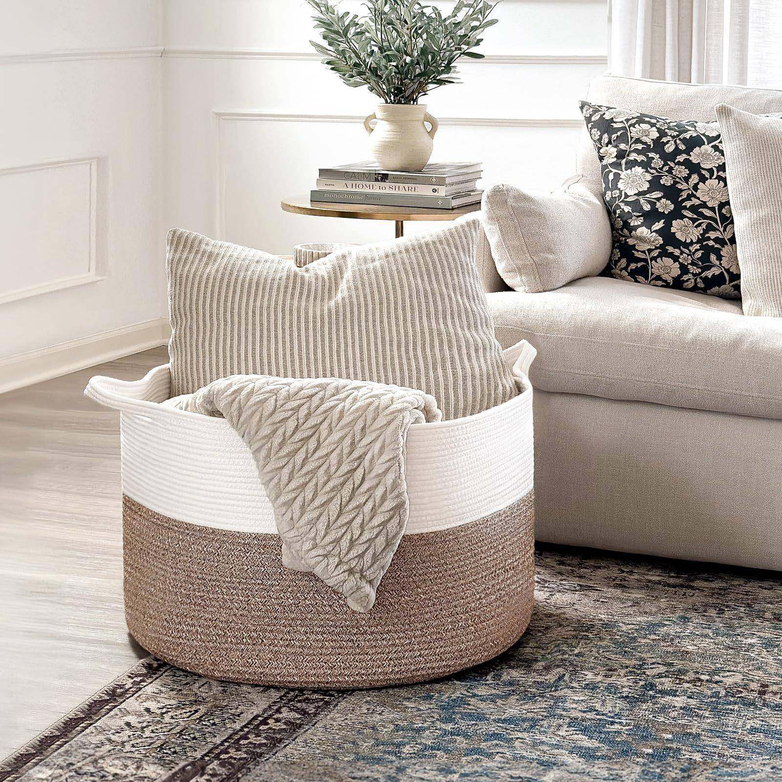 热销棉线编织脏衣篮玩具毯子抱枕柔软型收纳筐手作家居,畜牧/养殖物资,畜牧/养殖器械,淘宝优惠券,粉丝福利购,淘宝优惠卷