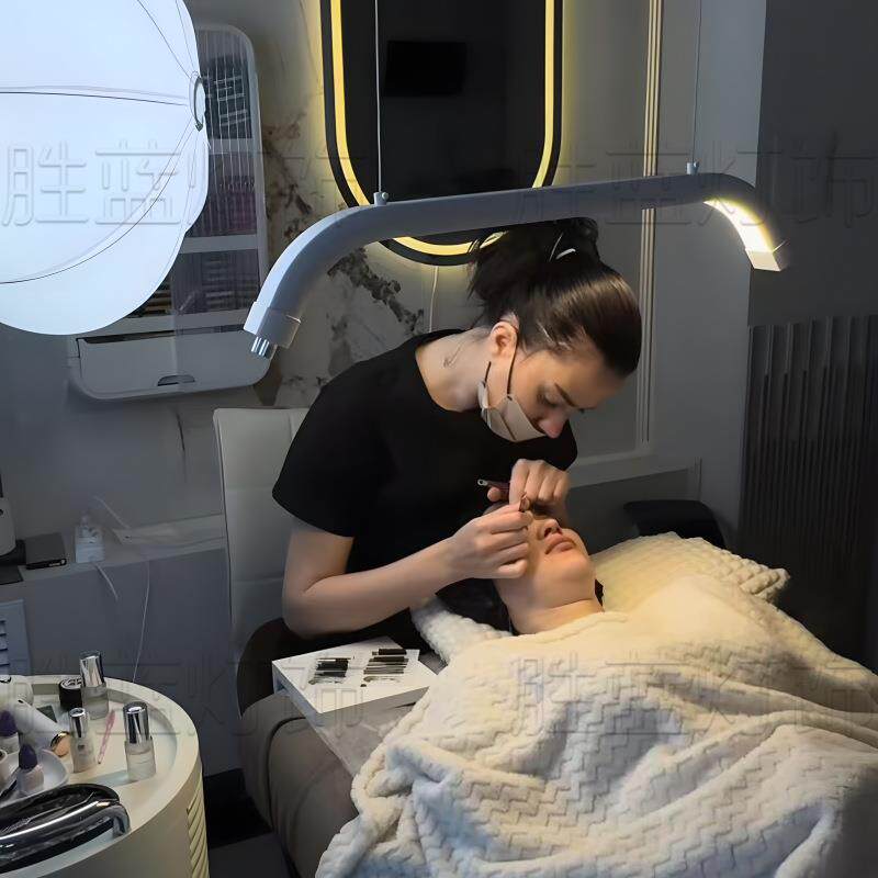升降美容灯可调节可伸缩纹绣美甲美睫纹身北欧美容院吊灯美睫灯