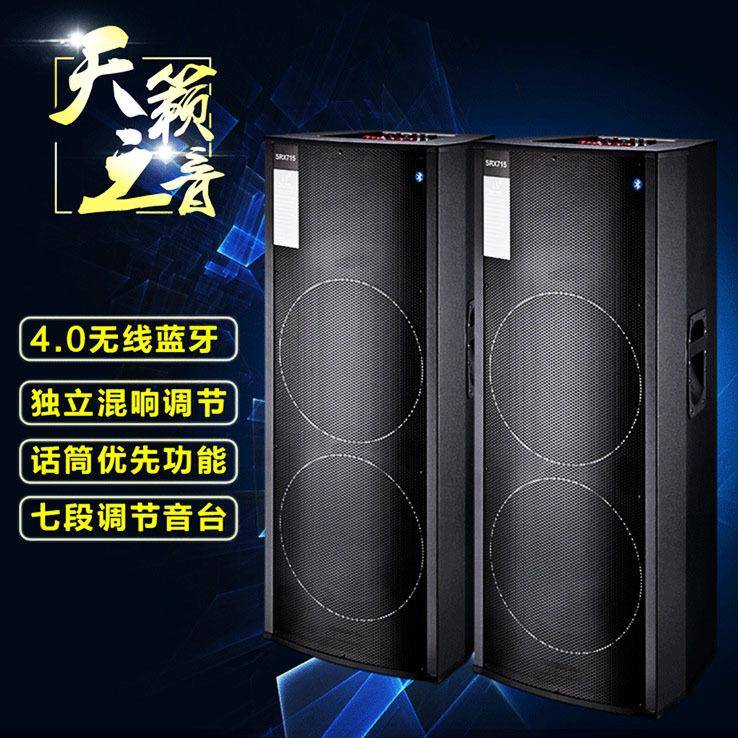 升级双10寸有源舞台演出音箱婚庆会议话筒调音台对箱户外活动