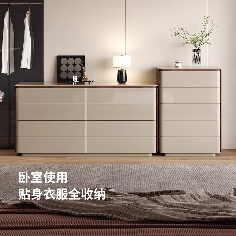 意式极简斗柜实木卧室收纳柜客厅储物柜多功能现代简约床尾置物柜