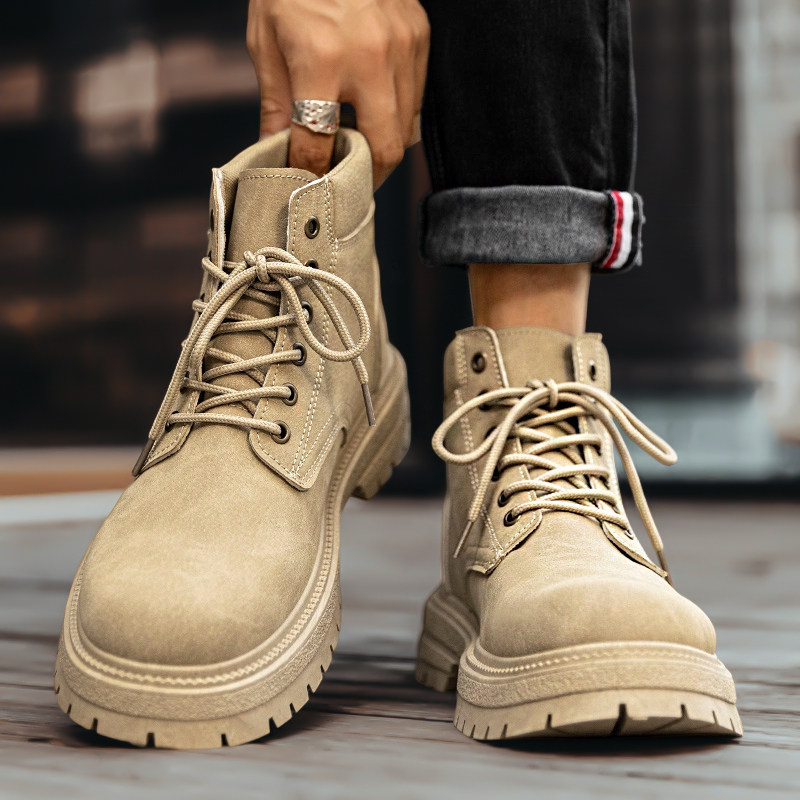 马丁靴男款秋季2025新款户外运动工装靴子男士防滑耐磨厚底高帮鞋