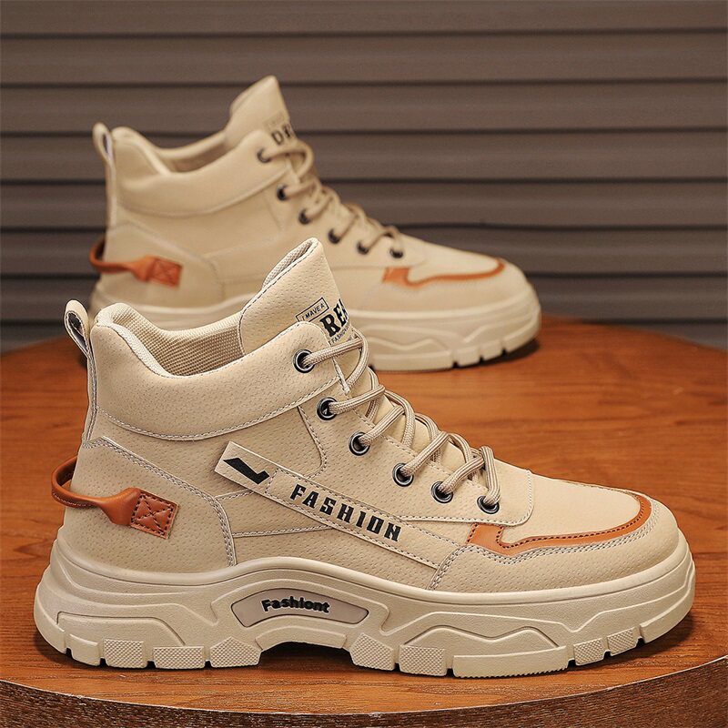 男鞋秋季高帮工地干活防水防滑耐磨劳保马丁靴户外登山运动工装靴