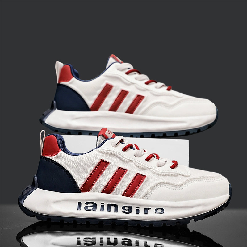 运动鞋男款秋季2025新款厚底小白鞋青少年潮流白色增高休闲老爹鞋