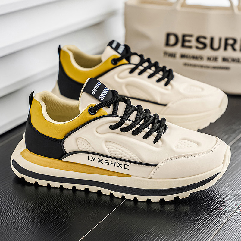 男鞋秋季2025新款透气青少年小白鞋运动白色软底跑步鞋男减震超轻